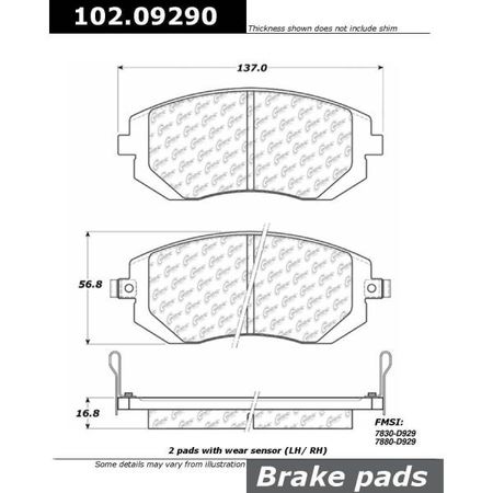 Centric Parts CTEK Brake Pads, 102.09290 102.09290